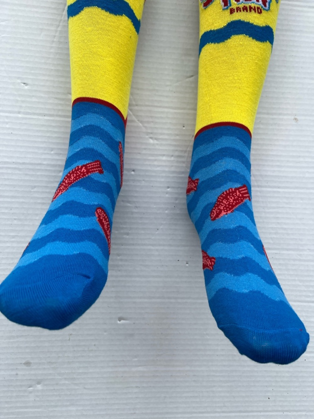 Swedish Fish Yellow & Blue Novelty Crew Socks - Picture 5 of 7